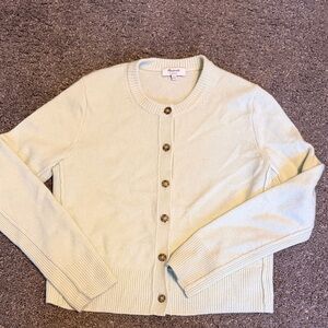 Madewell Light Green Button-Up Cardigan